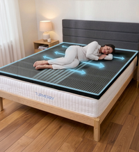 Turmerry Graphite-Infused Latex Mattress Topper 7 Zone Cooling